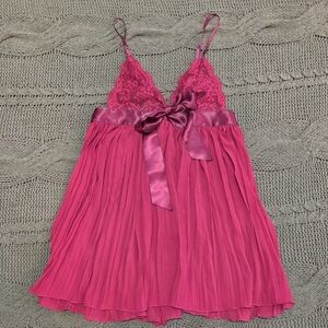 Victoria's Secret Lingerie Top Nightgown Sheer Baby Doll Flowy Satin Bow
